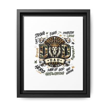 Framed Matte Canvas 'Best Ever DAD' Wall Art – Lion King Design, Father’s Day Gift