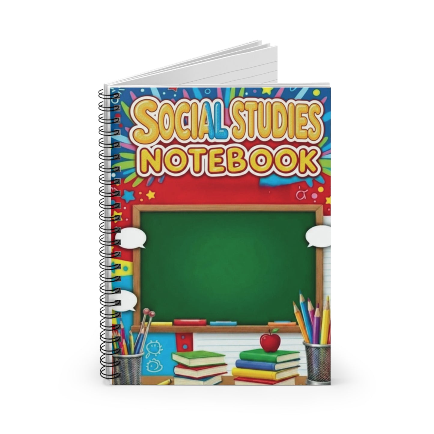 Social Studies Spiral Notebook — Ruled Classroom Notebook for Students
