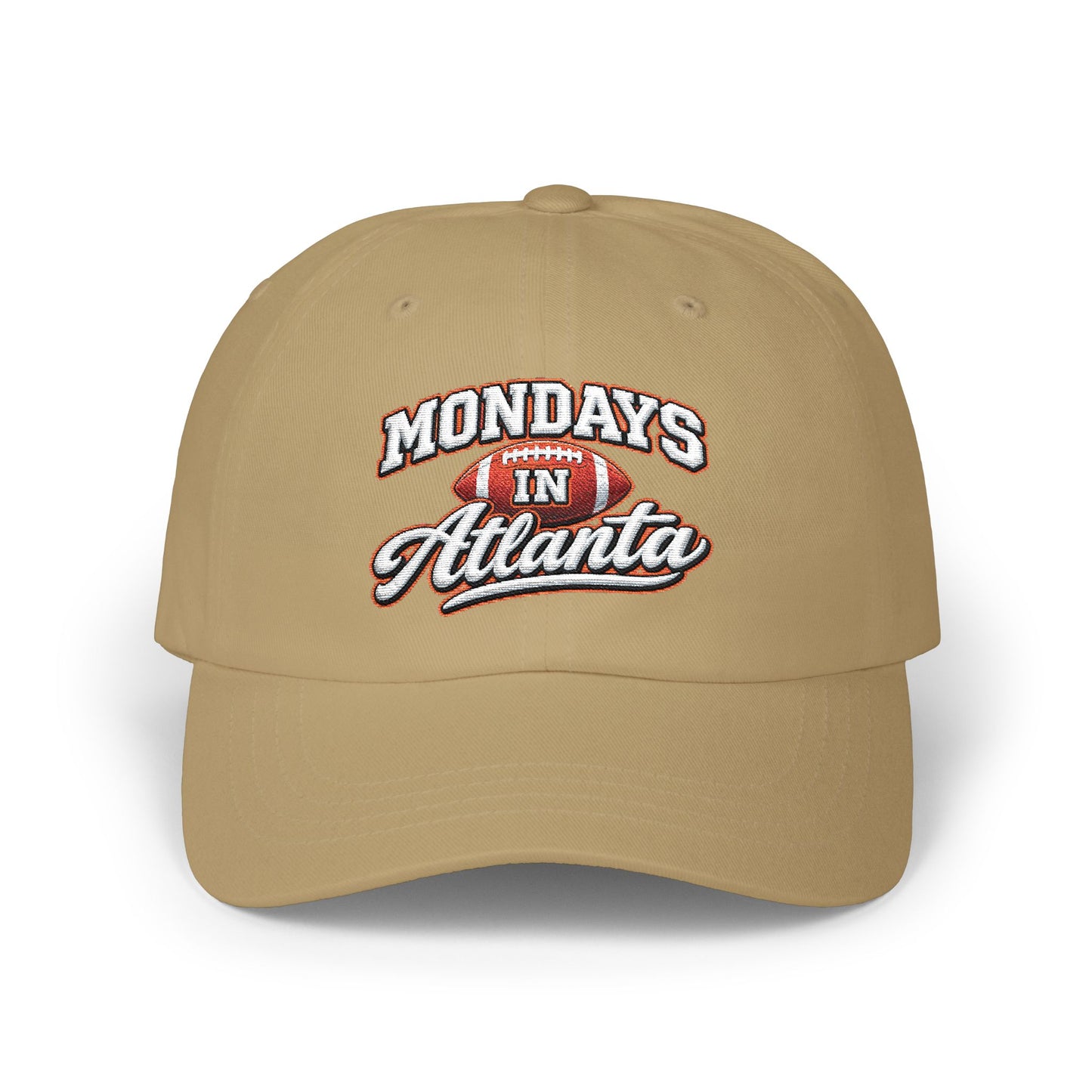 Mondays in Atlanta Dad Cap — Vintage Football Script Hat
