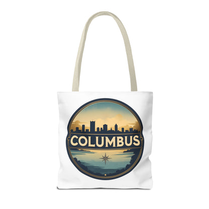 Columbus Skyline Tote Bag — Retro Cityscape Canvas Tote