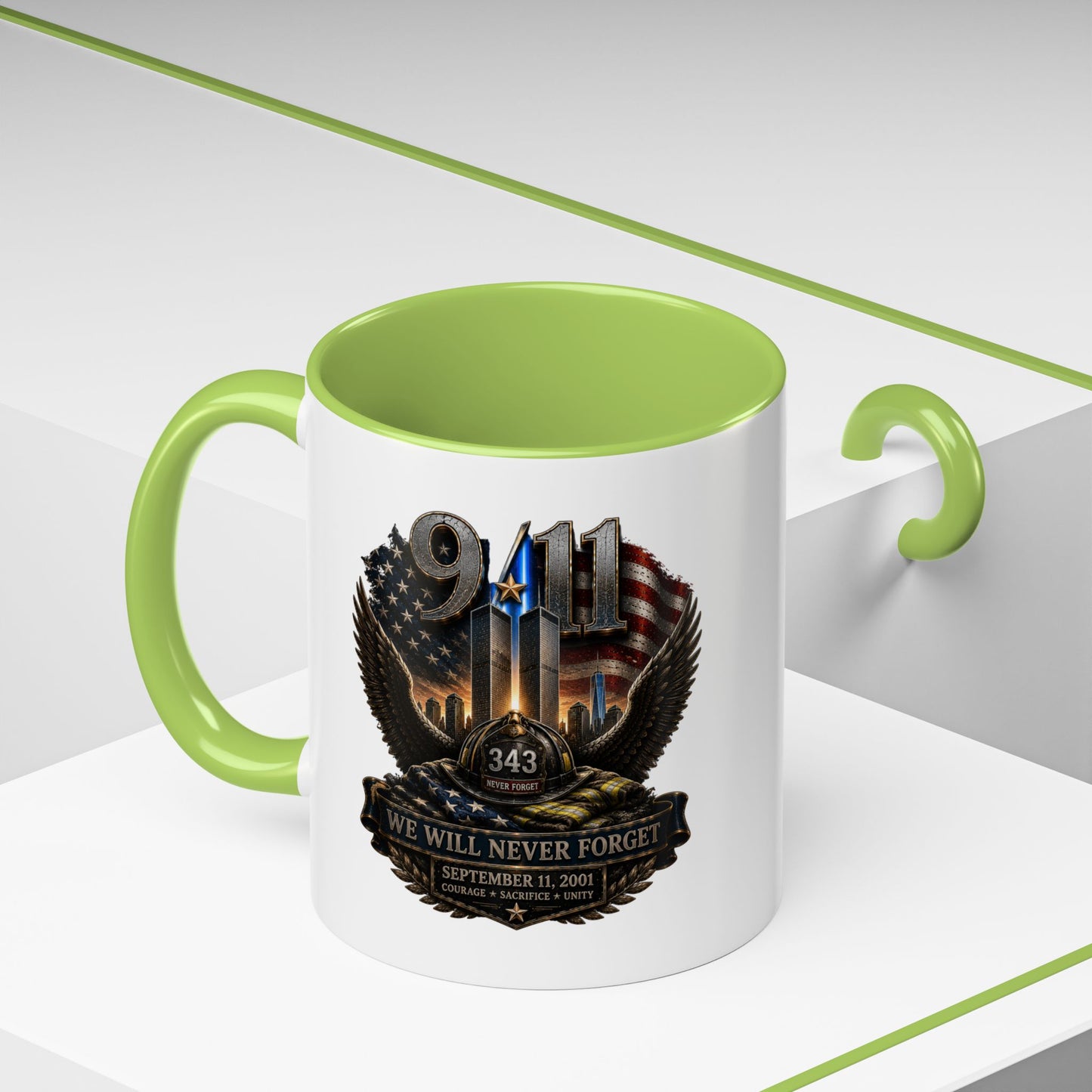 9/11 Memorial Coffee Mug - 'We Will Never Forget' Tribute Accent Mug