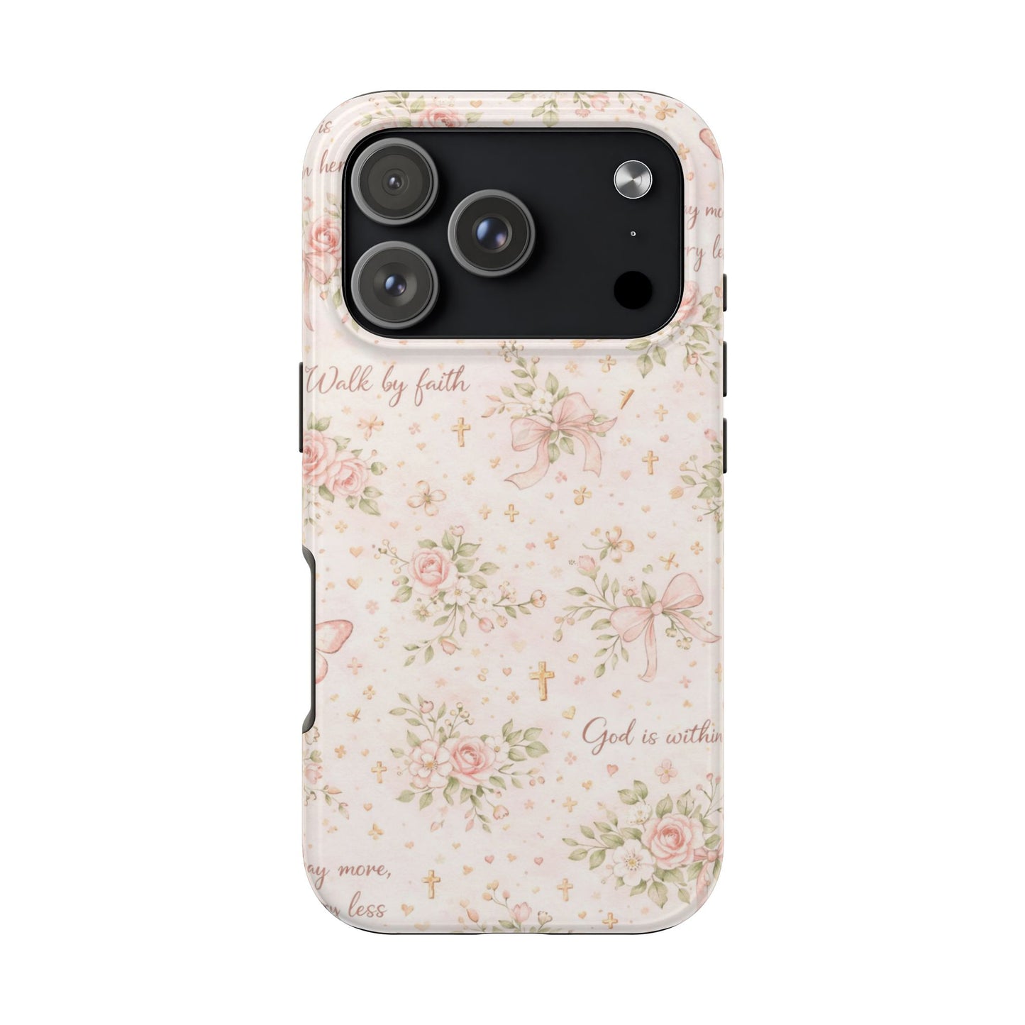 Walk By Faith Phone Case | Christian Floral iPhone Case