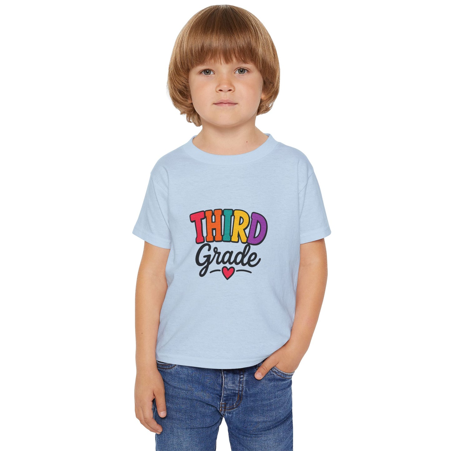Third Grade Toddler T-Shirt – Colorful Back-to-School Shirt with Heart
