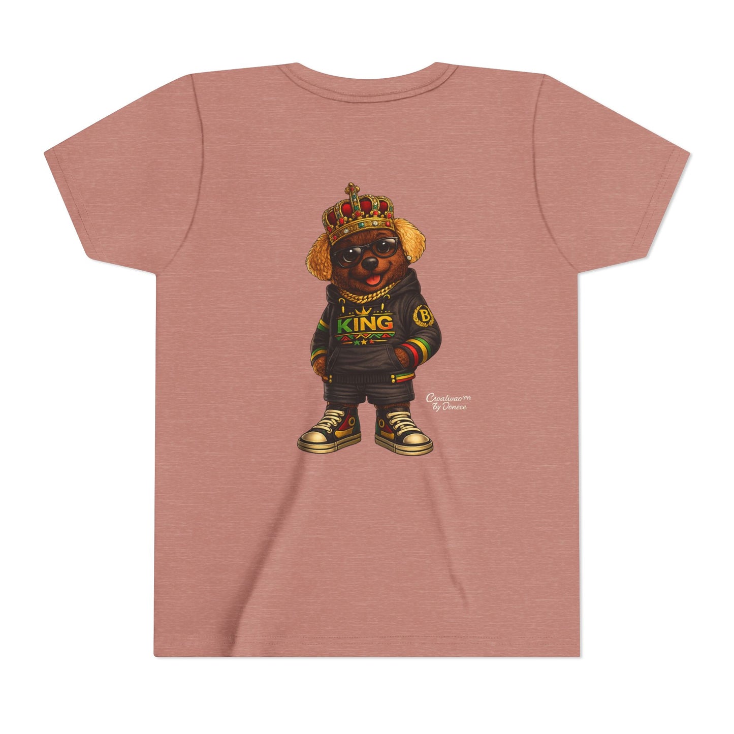 Youth Tee — 'Lil King' Crowned Bear Graphic Shirt