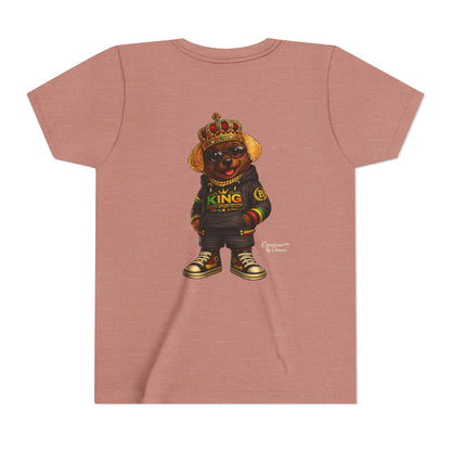 Youth Tee — 'Lil King' Crowned Bear Graphic Shirt