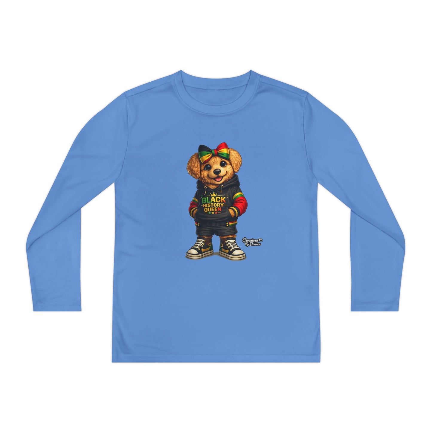 Youth Long Sleeve Tee — Rasta Bear 'Black History' Graphic