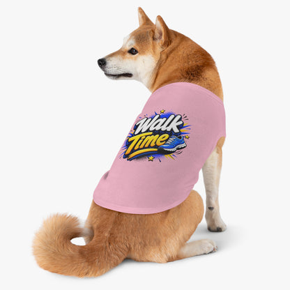 Pet Tank Top — "Walk Time" Graphic Dog Shirt, Walking & Outdoor Dog Apparel