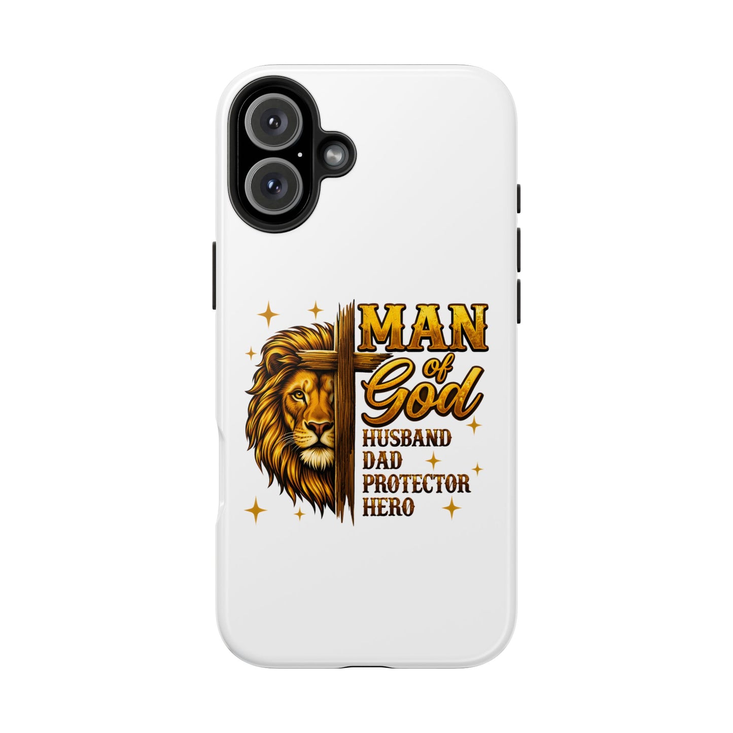 Man of God Lion Phone Case — ‘Man of God’ Christian Protector Dad Gift