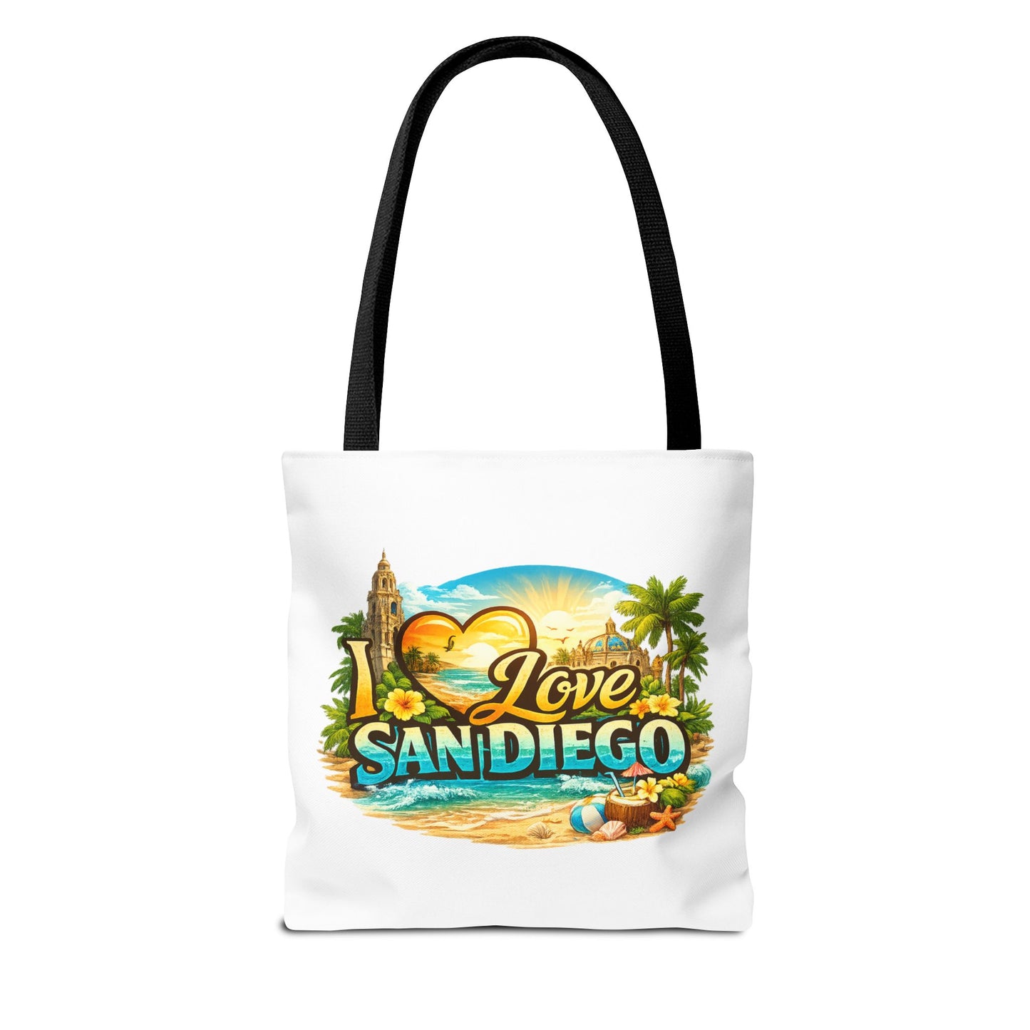 San Diego Tote Bag - "I Love San Diego" Beach City Souvenir