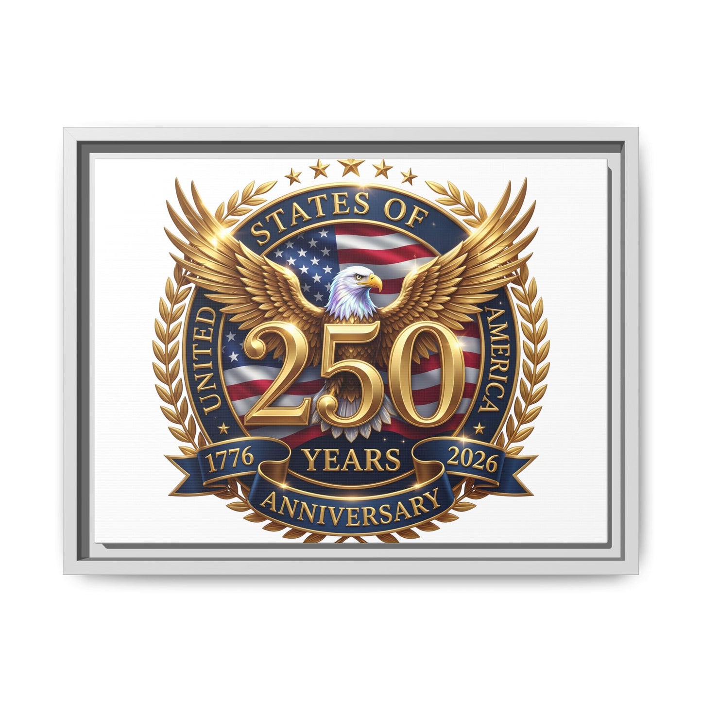 250th United States Anniversary Framed Canvas Print