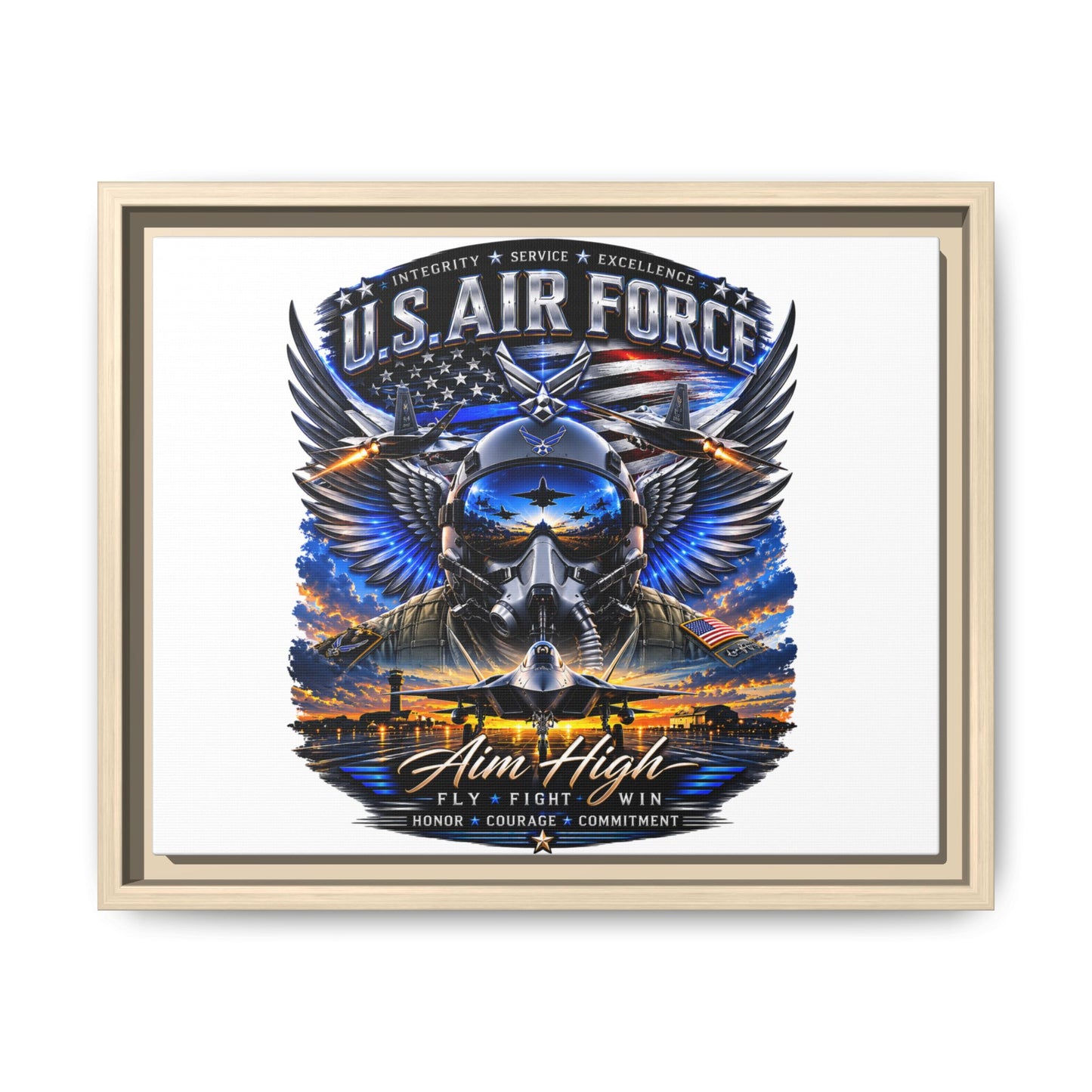 U.S. Air Force 'Aim High' Framed Canvas Print