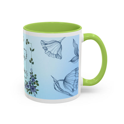 Mother's Heart Floral Accent Coffee Mug — "A Mother's Heart Never Fades"