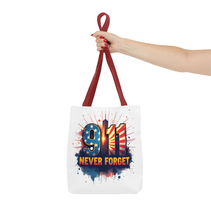 9/11 Never Forget Tote Bag — Patriotic Memorial Tribute Tote
