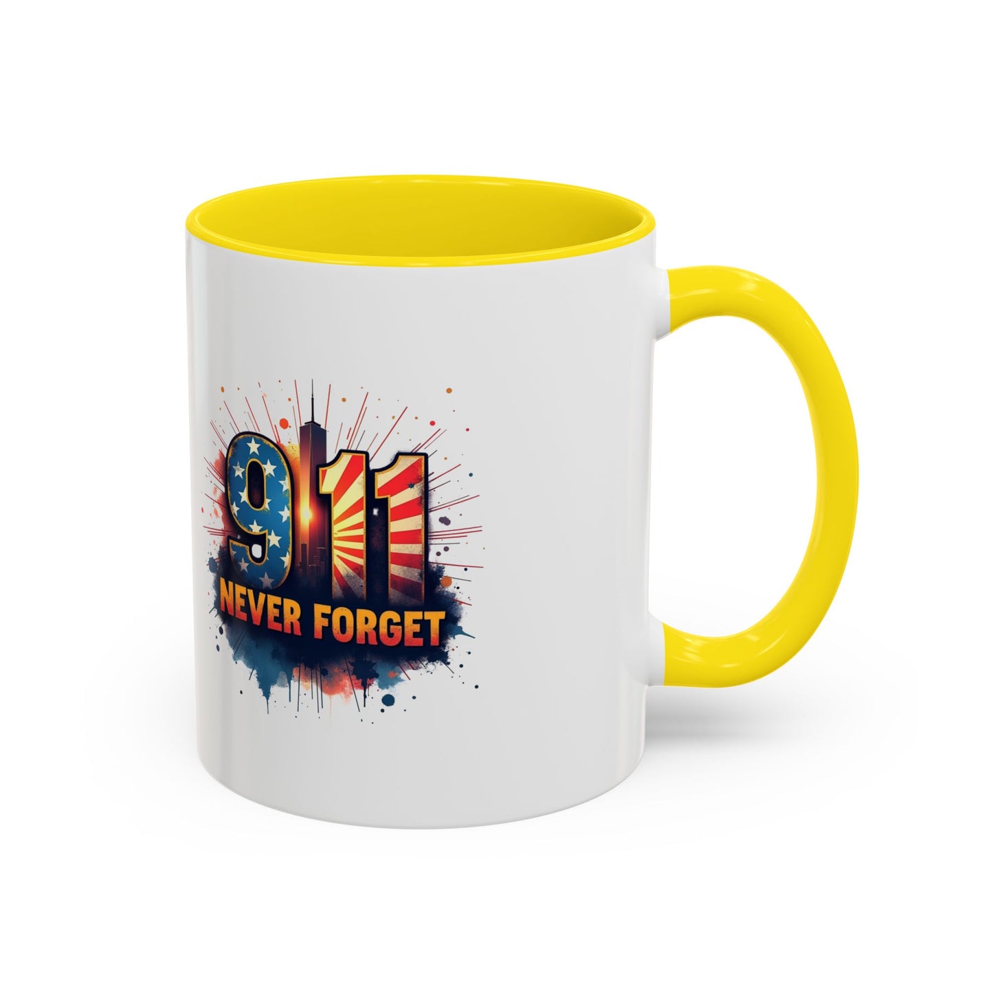 9/11 Never Forget Coffee Mug — Patriotic Memorial Accent Mug