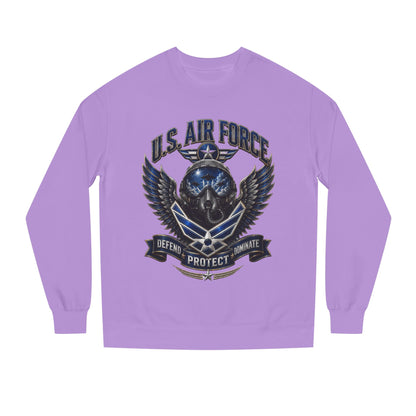 U.S. Air Force Skull Crewneck Sweatshirt — Defend Protect Dominate Tactical Pullover
