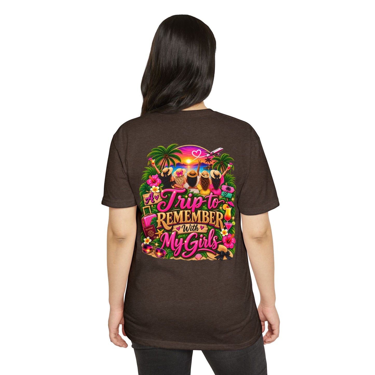 T-Shirt — 'A Trip to Remember With My Girls' Tropical Bachelorette/Besties Tee