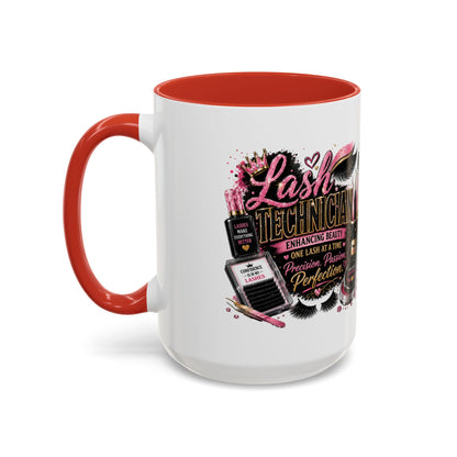 Lash Technician Coffee Mug – 'Enhancing Beauty One Lash at a Time' Accent Mug