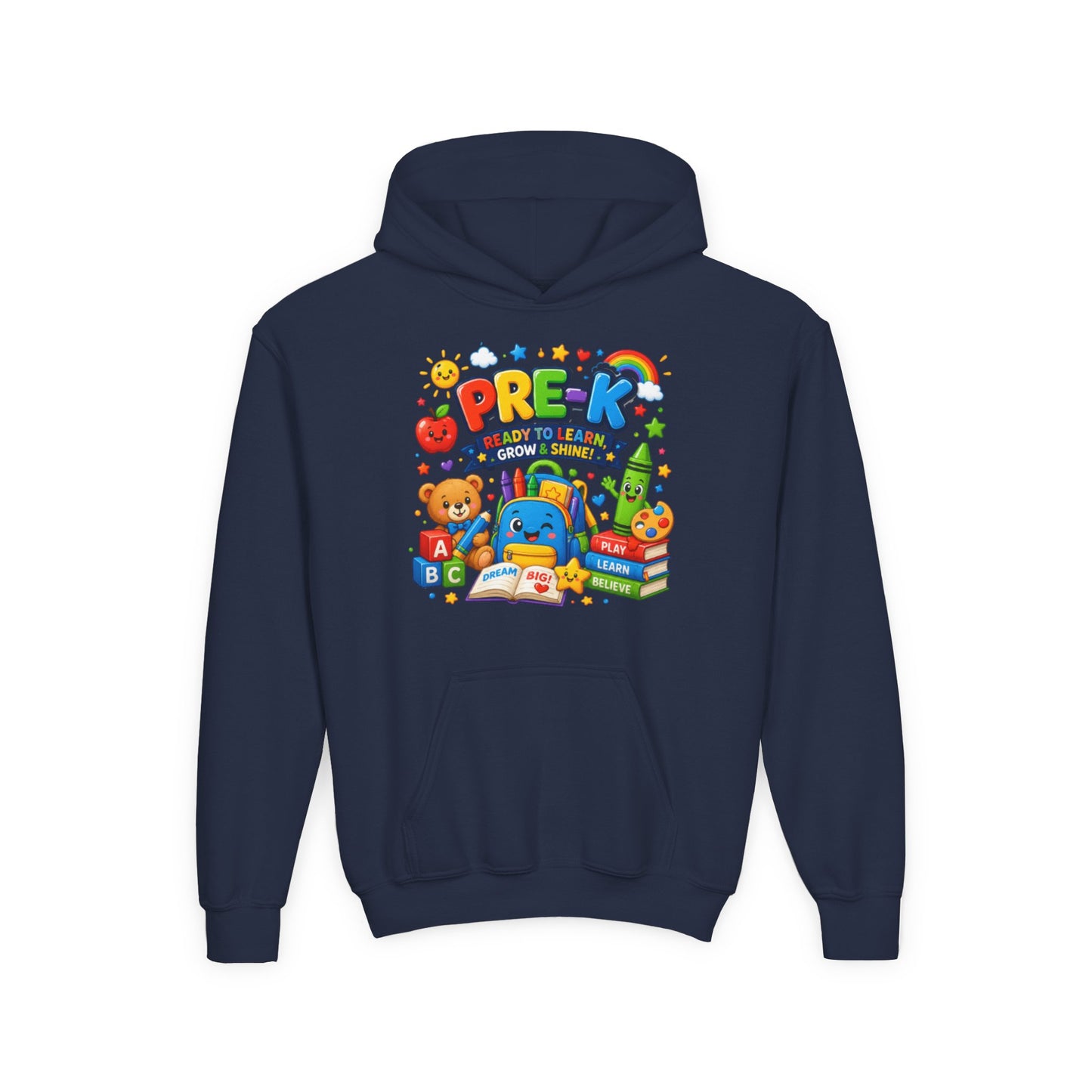 Pre-K Ready to Learn Youth Hoodie – Cute Back-to-School Preschool Sweatshirt