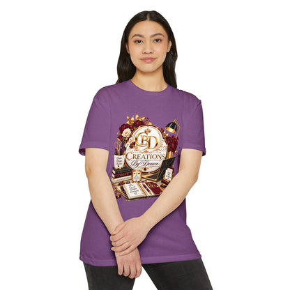 Creations by D’Donne Logo T‑Shirt — Vintage Book & Desk Design