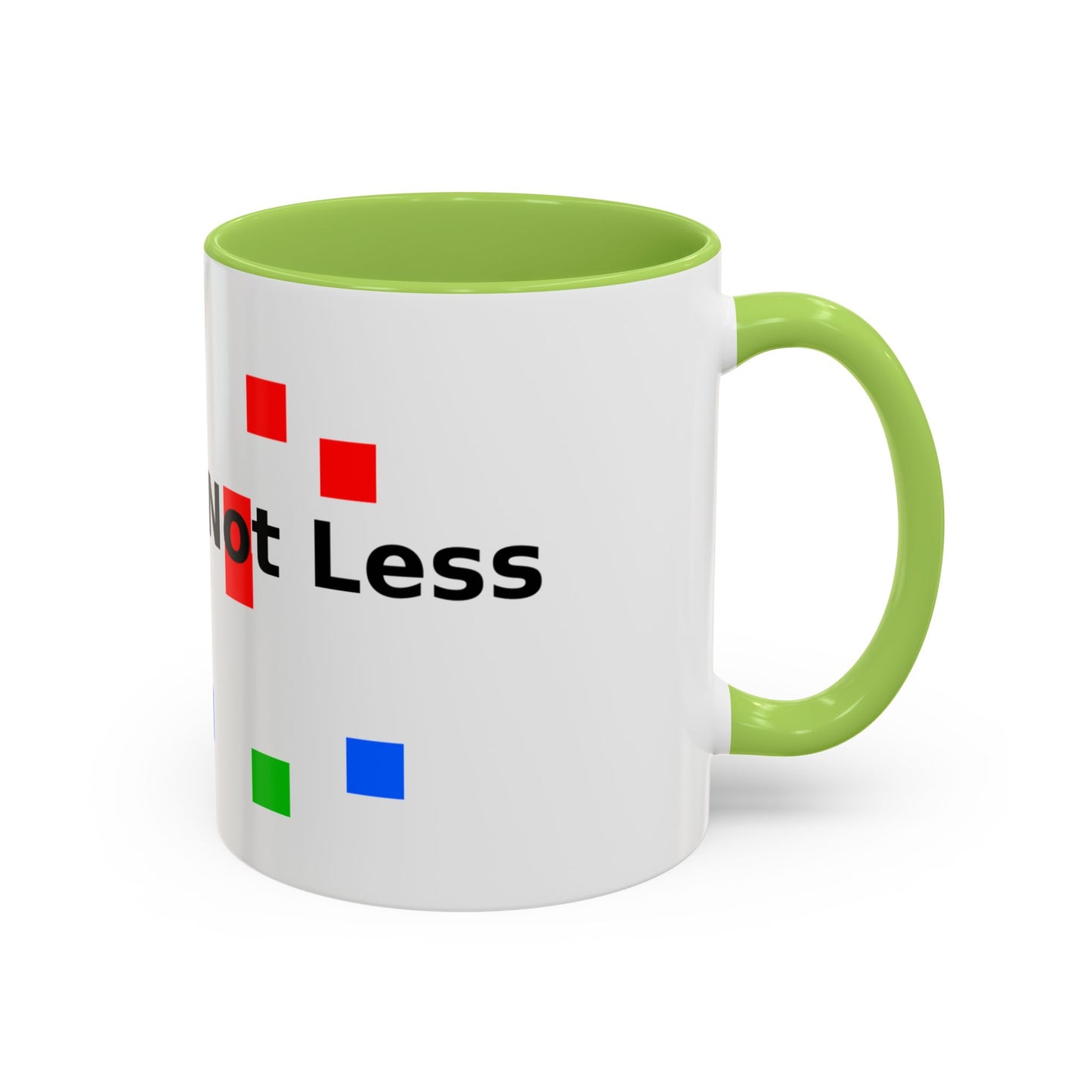 Accent Coffee Mug — 'Different Not Less' Pride-Inclusive Color Block Design (11/15oz)