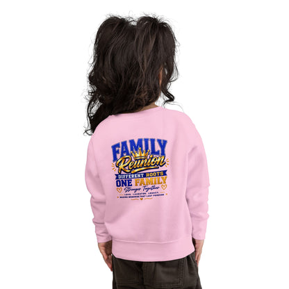 Family Reunion Toddler Sweatshirt — "Different Roots One Family" Kids Crewneck