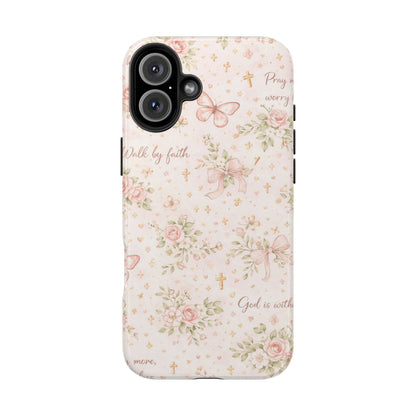 Walk By Faith Phone Case | Christian Floral iPhone Case