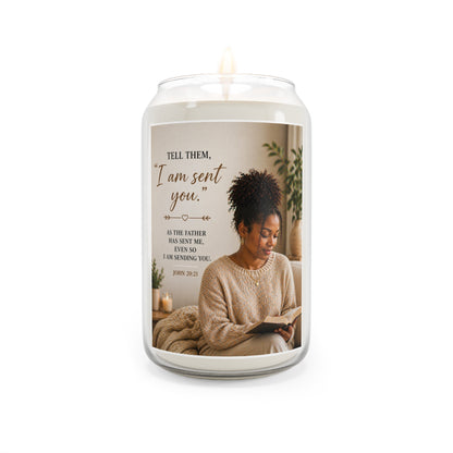Soy Candle — "I Am Sent You." Inspirational Christian Scented Candle, 13.75 oz