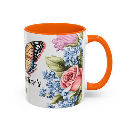 Mother's Day Butterfly Floral Coffee Mug – "Happy Mother's Day" Accent Mug (11/15 oz)