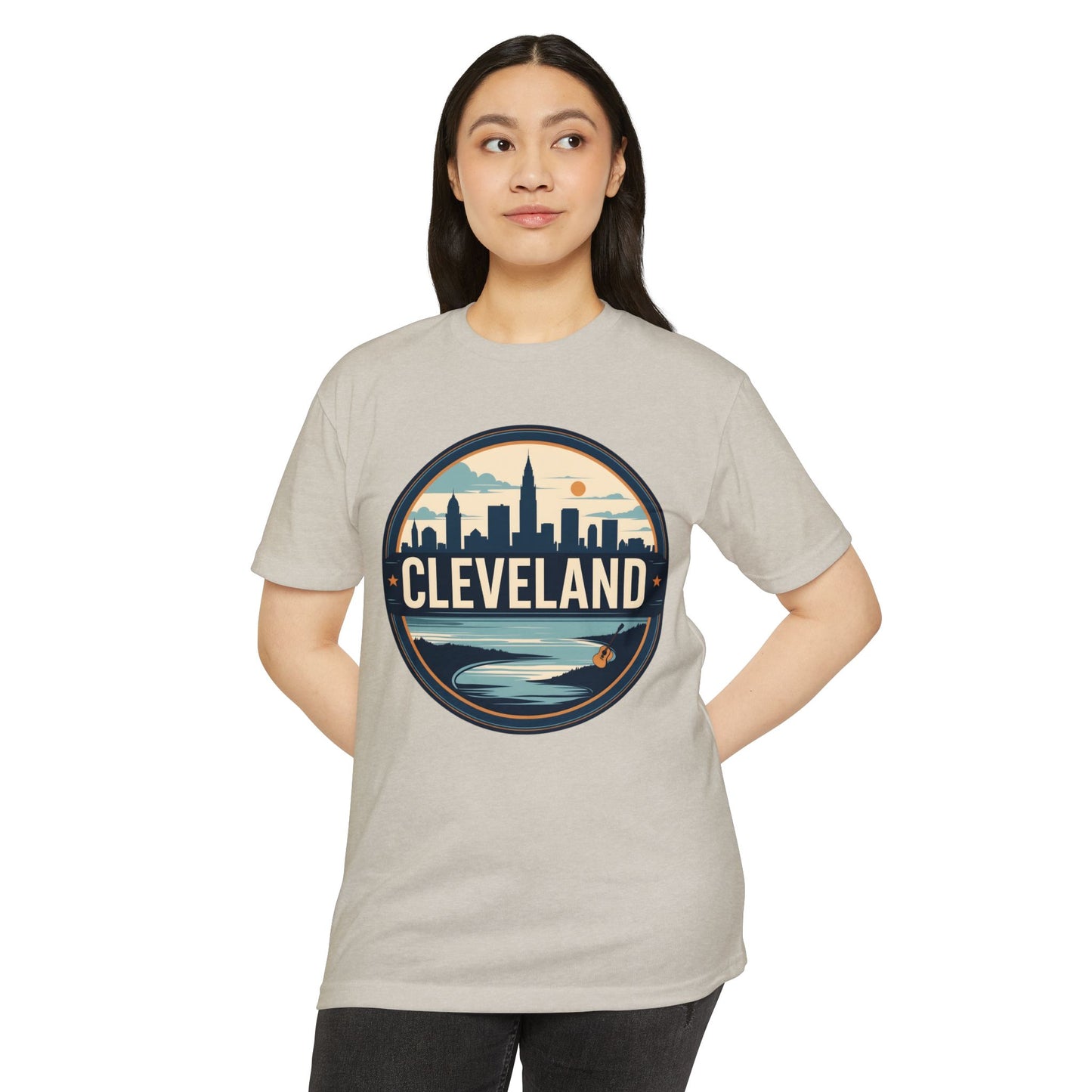 Cleveland Skyline T-Shirt — Retro Waterfront City Graphic