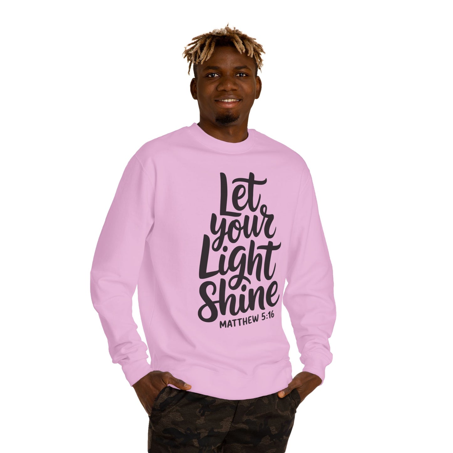 Let Your Light Shine Sweatshirt — Matthew 5:16 Christian Crewneck