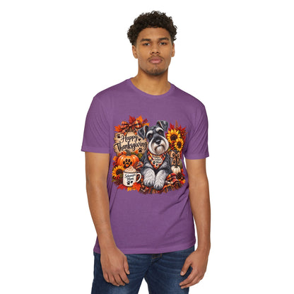Thanksgiving Schnauzer T-Shirt — Happy Thanksgiving Fall Dog Tee