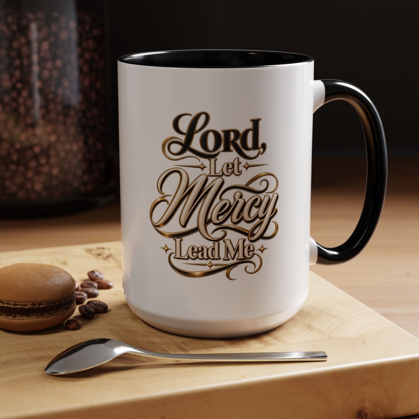 Lord, Let Mercy Lead Me Accent Coffee Mug — Inspirational Christian Scripture 11/15oz