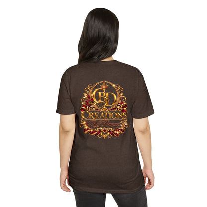 Creations By Donece® Logo T-Shirt – Gold Ornamental Graphic Tee