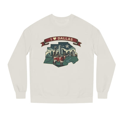 I  Dallas Skyline Sweatshirt — Vintage Texas Cityscape Crewneck