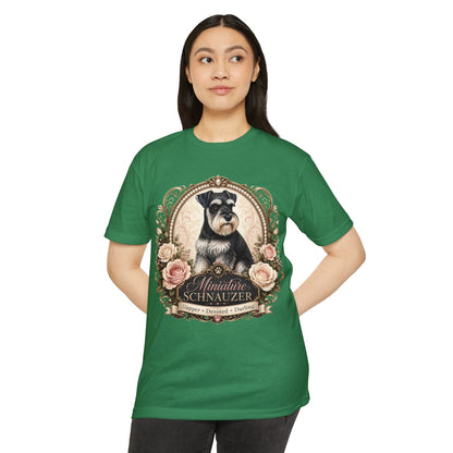 Miniature Schnauzer Floral Portrait T-Shirt