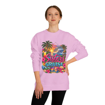 Sisters Cruise Sweatshirt — Tropical Sunset Cruise Graphic Crewneck
