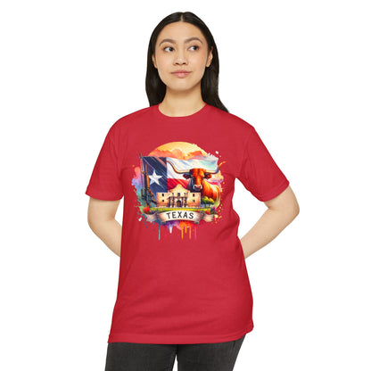 Texas Longhorn T-Shirt – Colorful State Flag & Ranch Design