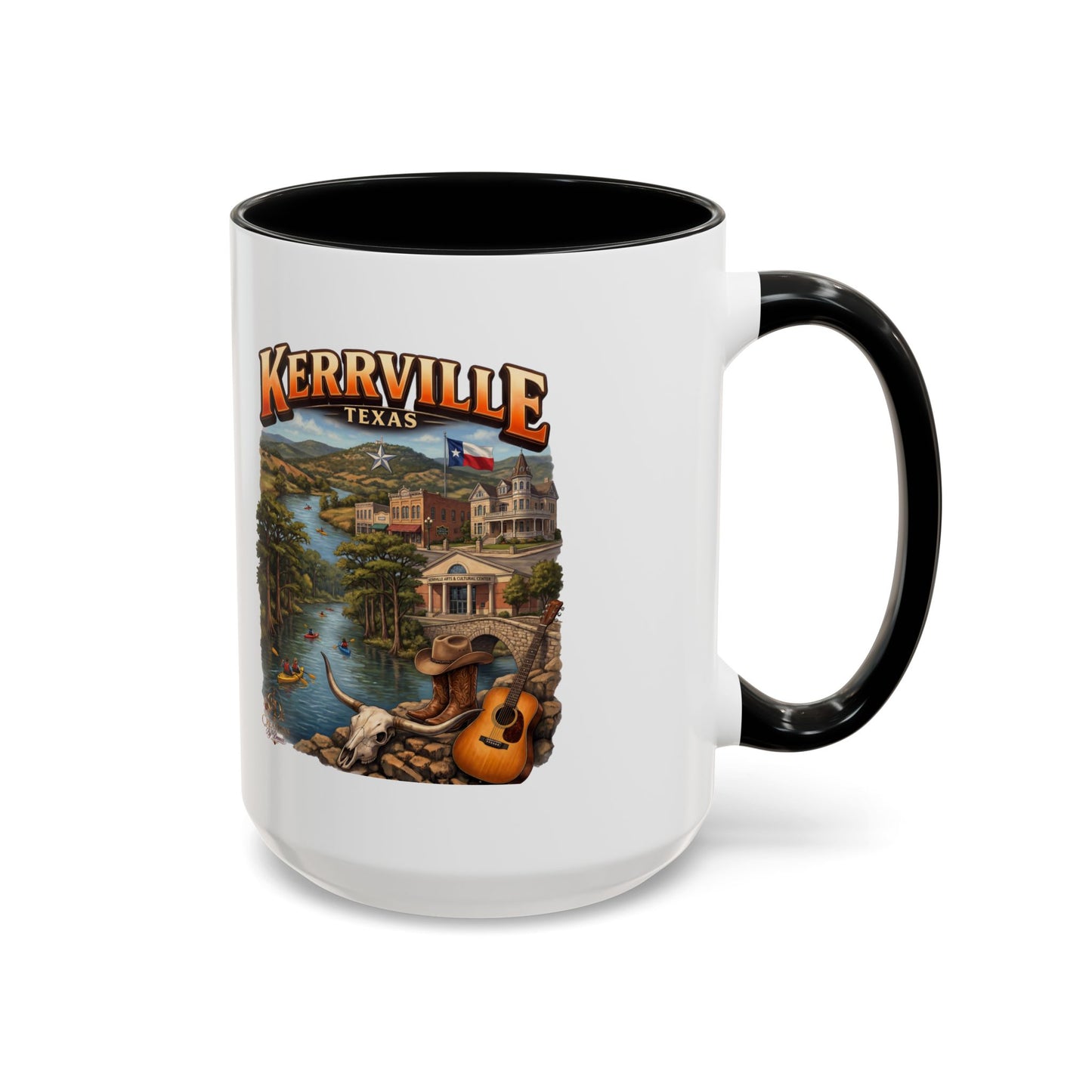 Kerrville Texas Souvenir Coffee Mug — Scenic Riverfront Design (11/15oz)