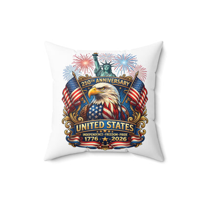 United States 250th Anniversary Eagle Throw Pillow — 1776–2026 Patriotic Decorative Pillow
