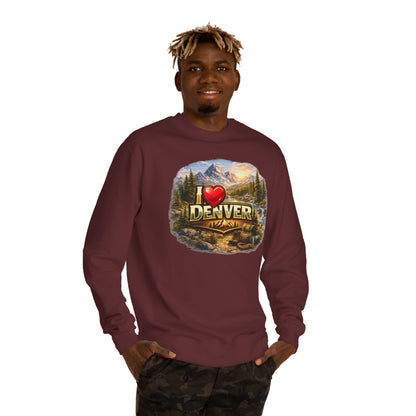 I  Denver Scenic Sweatshirt - Mountain Landscape Crewneck