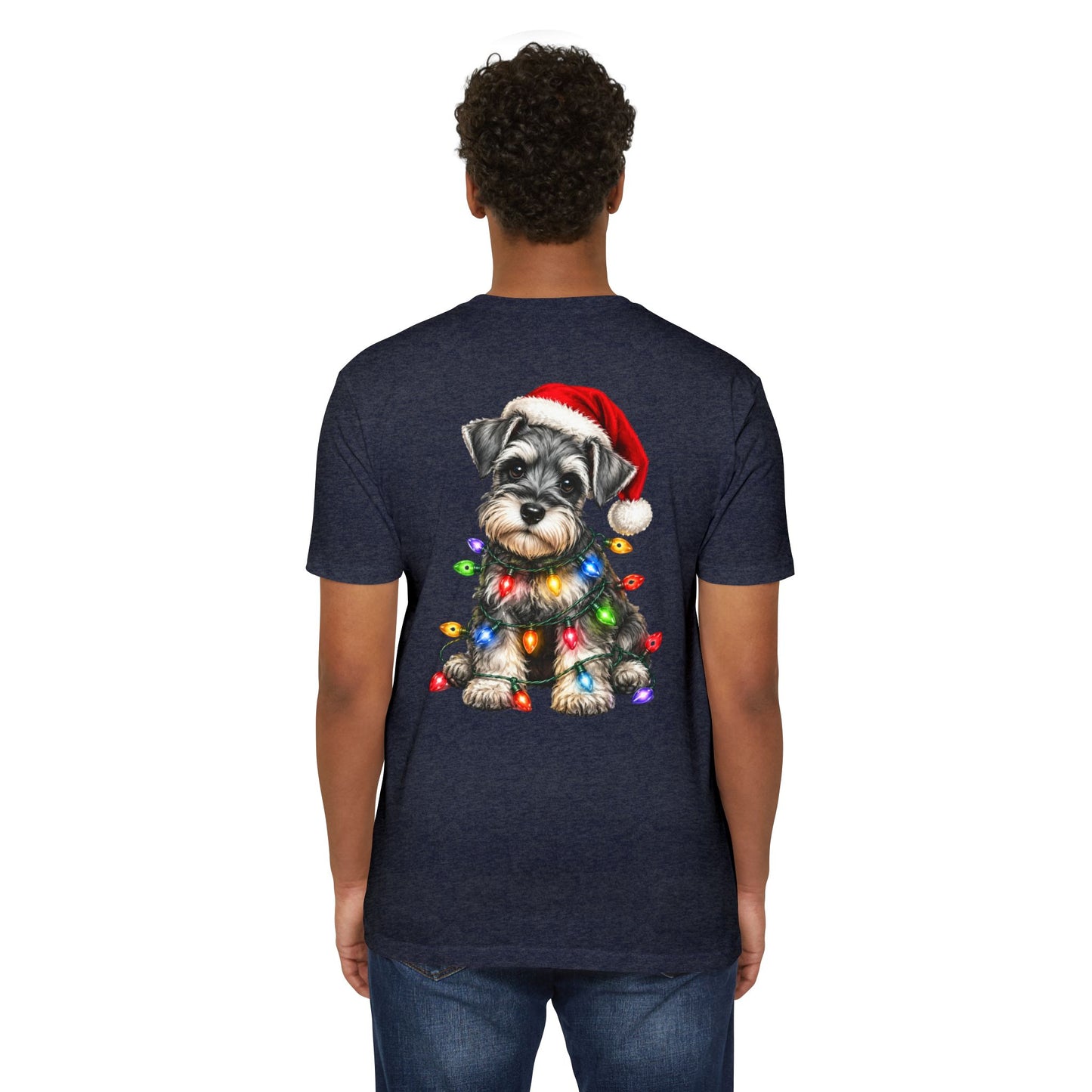 Schnauzer Puppy in Christmas Lights Tee