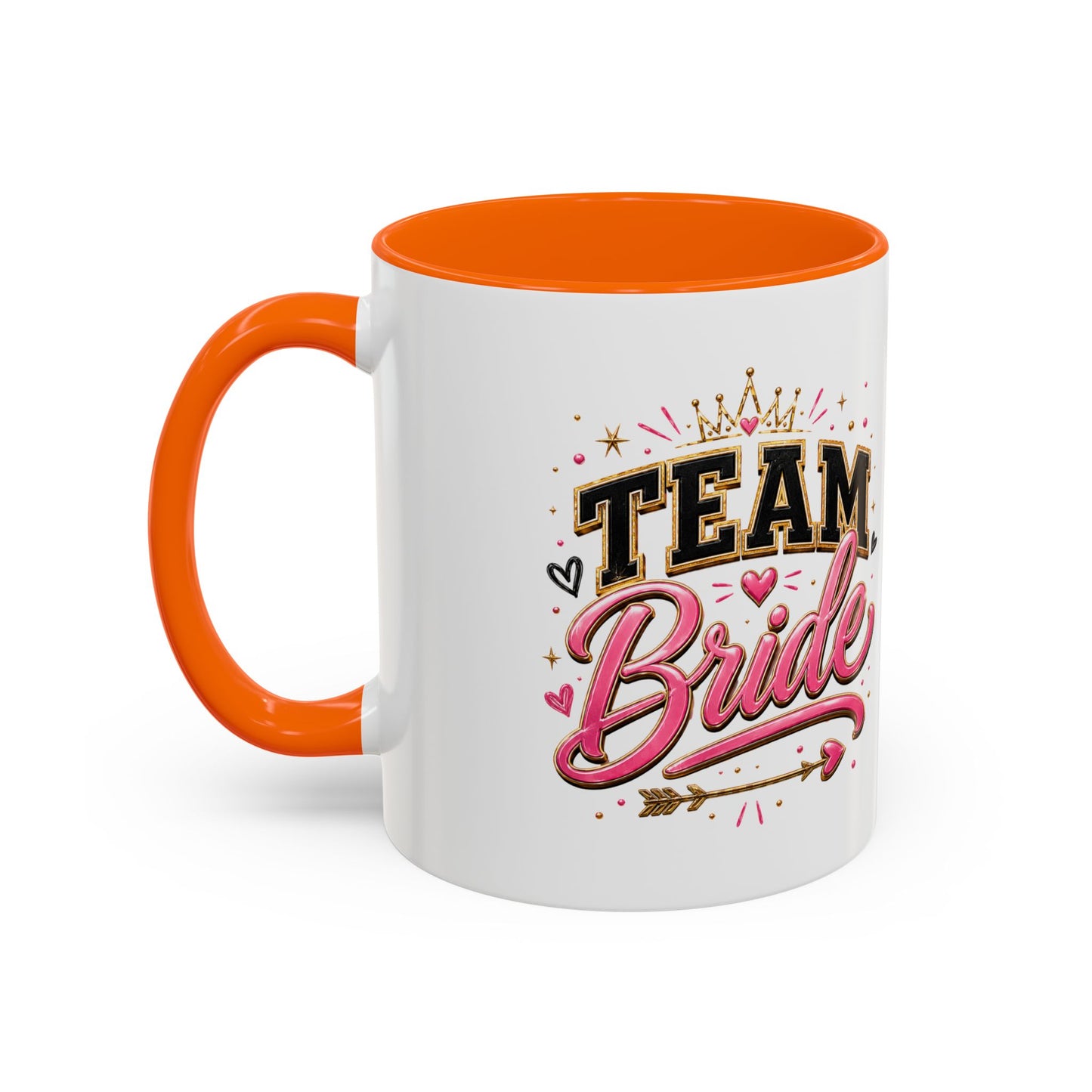 Team Bride Accent Coffee Mug — Pink & Gold Bachelorette Bridal Shower Gift (11/15 oz)