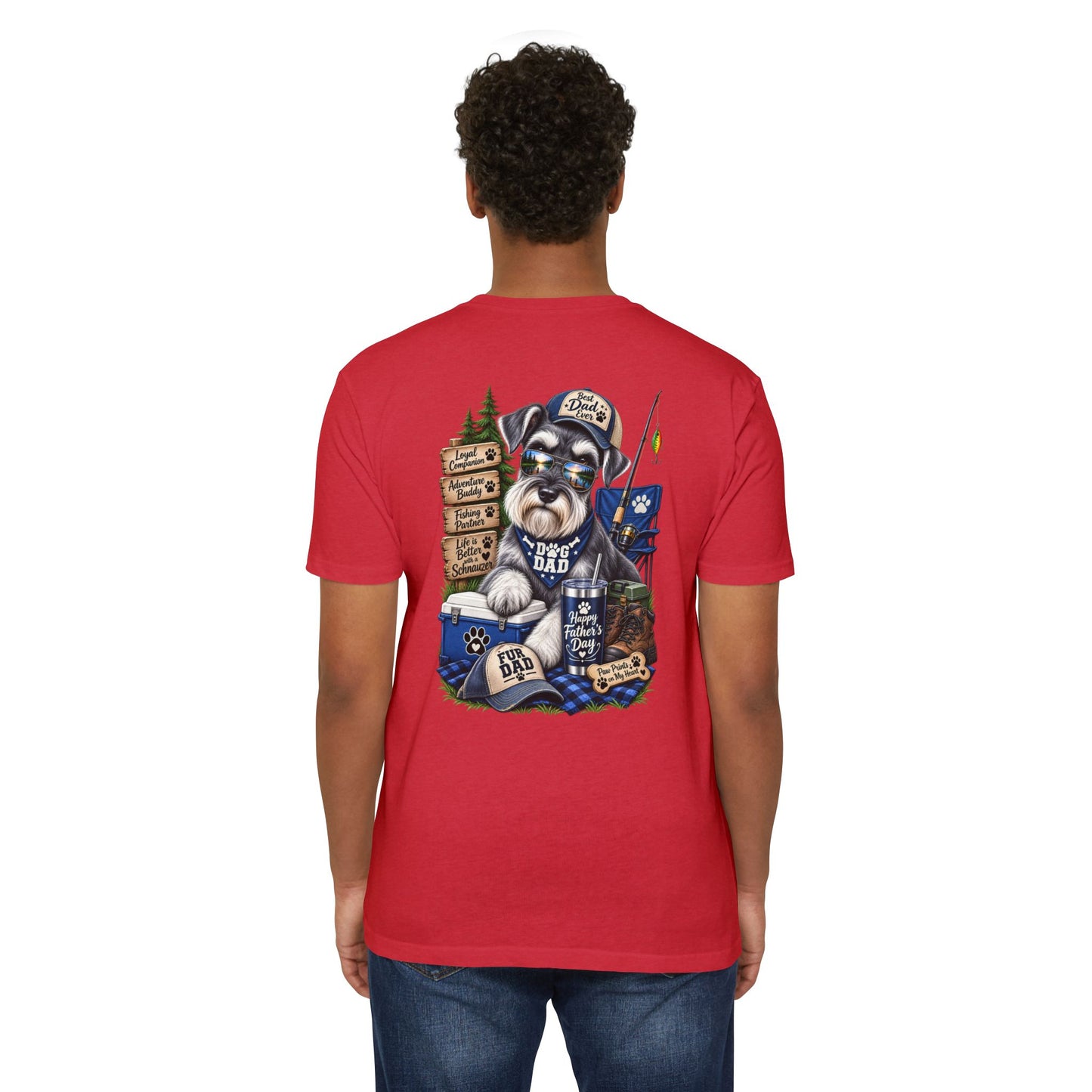 Schnauzer Dad T-Shirt – Fishing & Camping Dad Graphic Tee