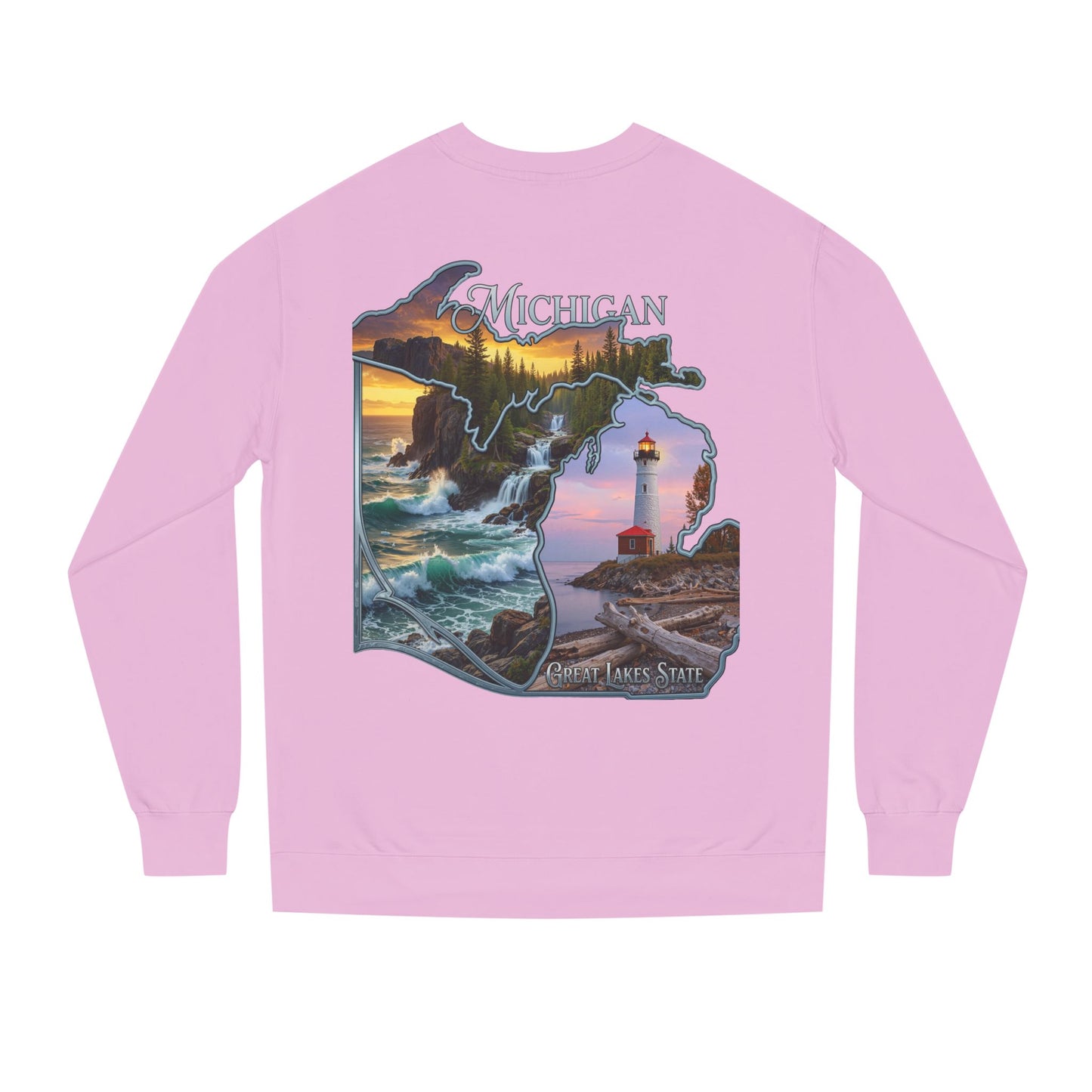 Michigan Lakes State Sweatshirt — Lighthouse & Great Lakes Scenic Pullover