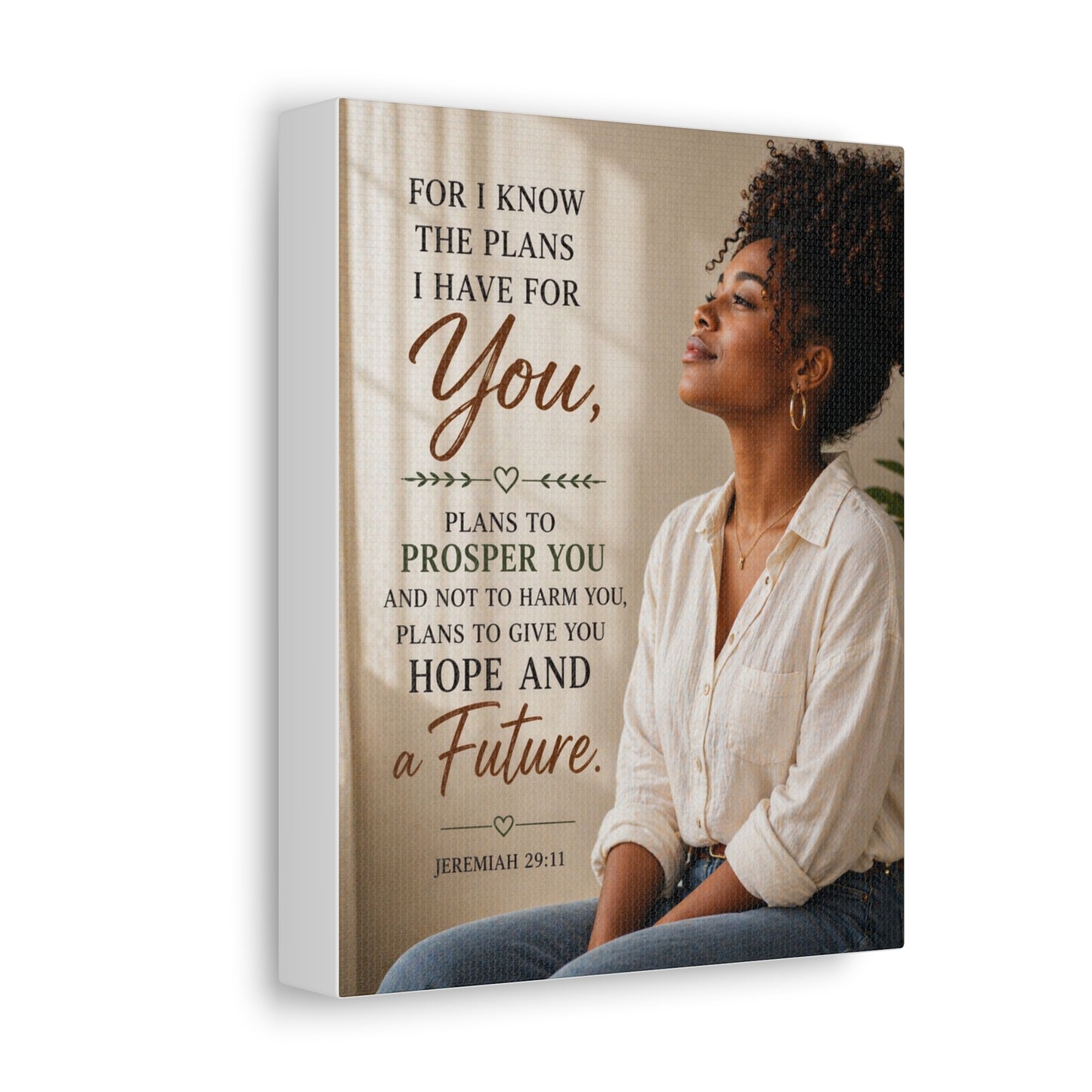 Jeremiah 29:11 Canvas Wall Art — "For I Know the Plans I Have for You" Inspirational Stretched Canvas