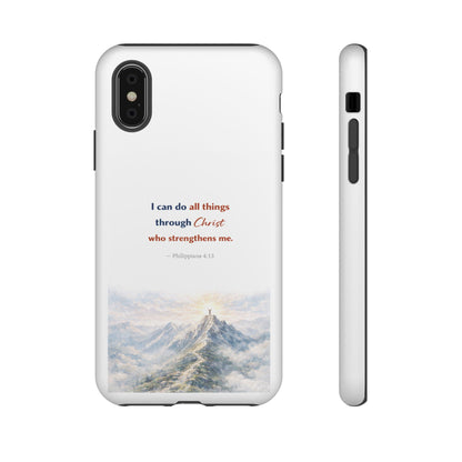 Christian Phone Case – “I Can Do All Things Through Christ” Inspirational Tough Case