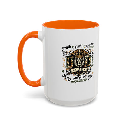 Dad King Lion Coffee Mug — 'Dad: The King' Accent 11/15oz Gift