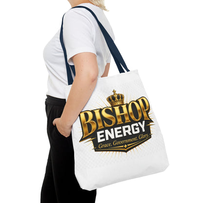 Bishop Energy Tote Bag — Gold Crown Logo Tote for Church Leaders & Faith Events