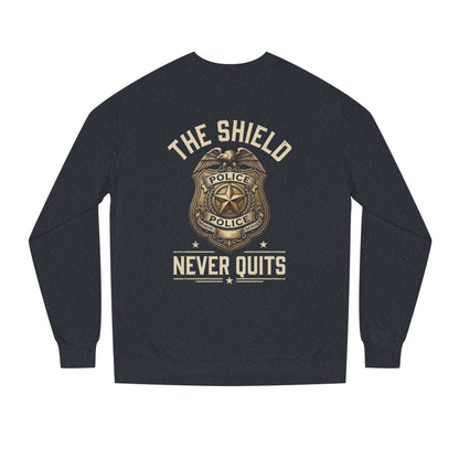 Police Badge Sweatshirt — "The Shield Never Quits"
