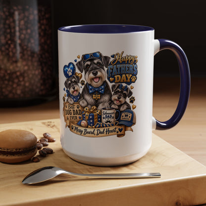 Father's Day Dog Dad Coffee Mug — "Happy Father's Day" Accent Mug (11/15oz)